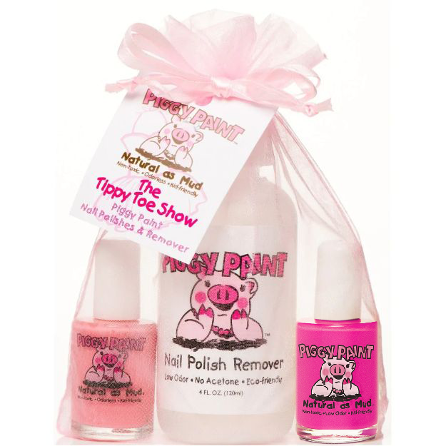 Piggy Paint Kid Friendly Nail Polish Gift Sets Birthday Bash Gift Set: Jazz It Up - Pink Shimmer Sea-Quinn - Matte Turquoise Groovy Grape - shimmer purple (Full Bottle Size)